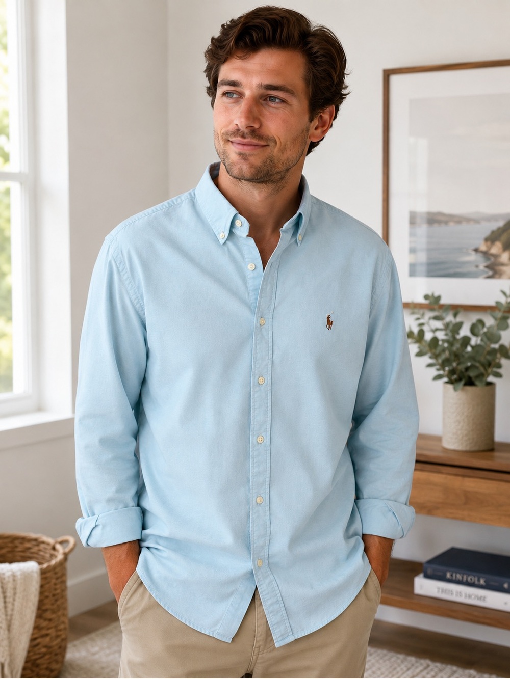Polo Ralph Lauren Men’s Classic Fit Oxford Shirt Light Blue 16 34/35